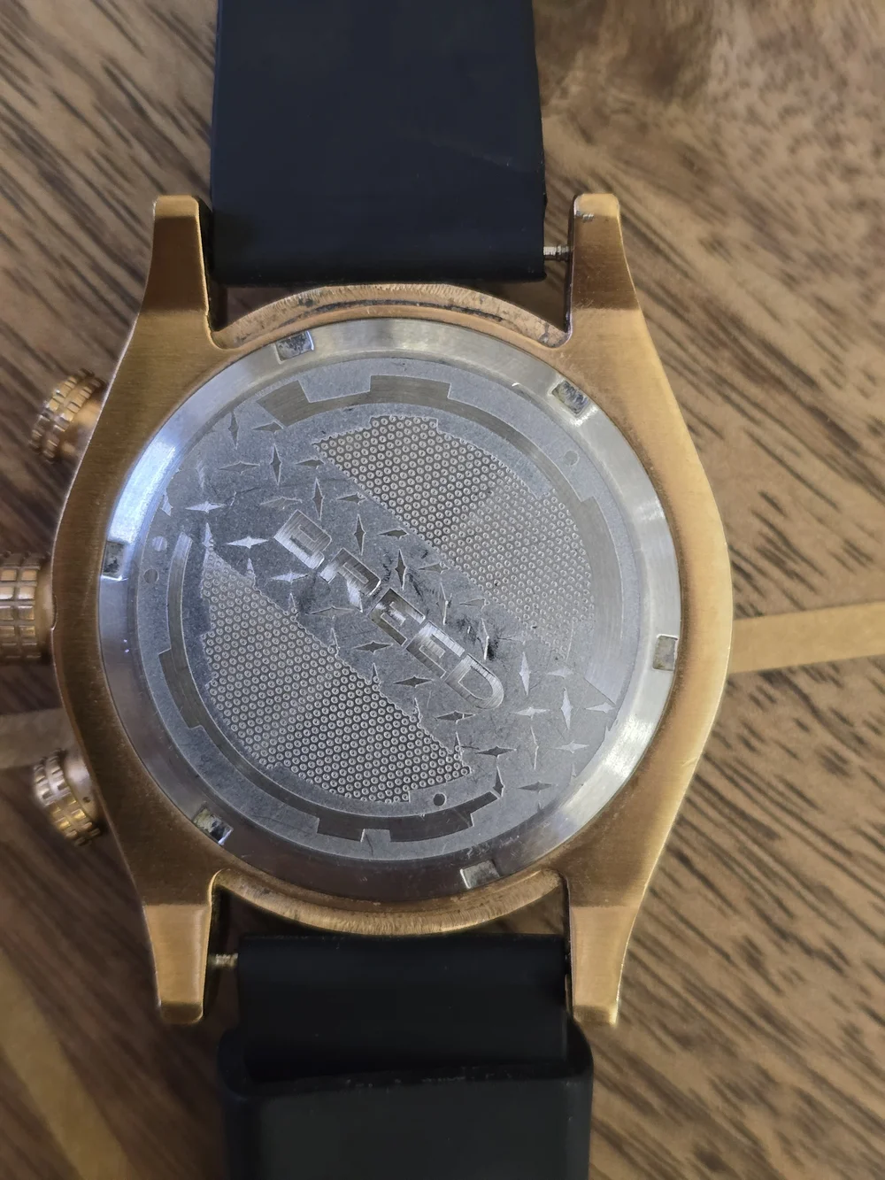 BREED Black and Rose Gold Chronograph Watch